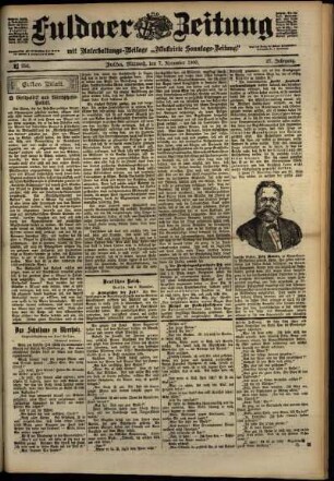 Erste Ausgabe vom Mittwoch, den 07. November 1900.