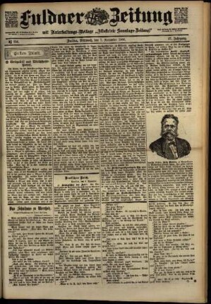 Erste Ausgabe vom Mittwoch, den 07. November 1900.