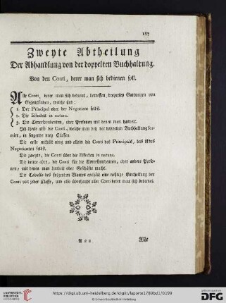 Zweyte Abtheilung