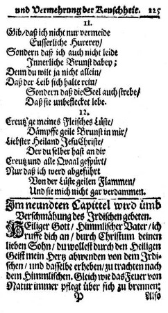 Im neundten Capittel wird umb Verschmähung des Irdischen gebeten.