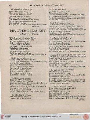 Bruoder Eberhart von Sax, ein Bredier