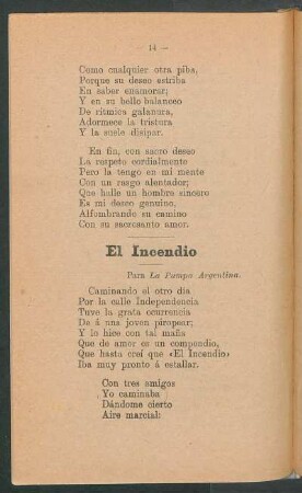 El incendio : Para la pampa argentina