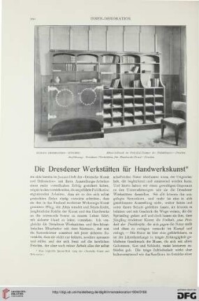 Die Dresdner Werkstätten für Handwerkskunst