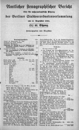Sitzung (5.) 41., 15. Dezember 1925