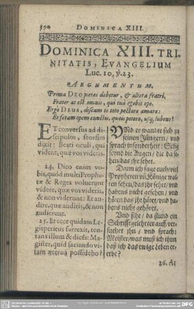 Dominica XIII. Trinitatis, Evangelium Luc. 10, v. 23.