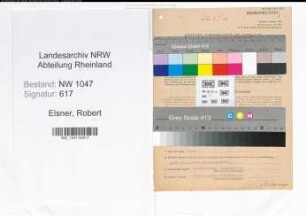 Entnazifizierung Robert Elsner , geb. 07.09.1889 (Angestellter)