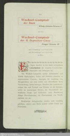 Wechsel-Comptoir der Bank