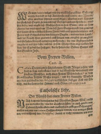 Vom Freyen Willen. Cap. X.