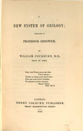 A new system of geology