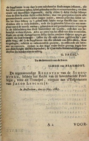 J. V. Vondels Salmoneus : Treurspel ; Versiert met een Voor- Tusschen- en Naspel in Maatzang, verscheide Konstwerken, Danssen, spreekende, en stomme Perzoonen, en andere toestellen, ieder op hunne plaatzen beschreven, en aangeweezen