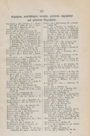 Gestohlene, unterschlagene, vermißte, verlorene, angehaltene und gefundene Gegenstände