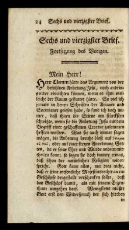 Sechs und vierzigster Brief.