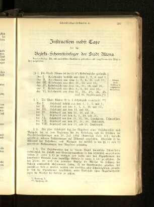 Instruction nebst Taxe für die Bezirks-Schornsteinfeger der Stadt Altona.