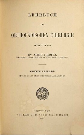 Lehrbuch der orthopädischen Chirurgie