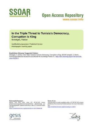 In the Triple Threat to Tunisia's Democracy, Corruption is King