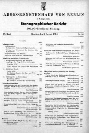 Nr. 18 (106), 3. August 1954