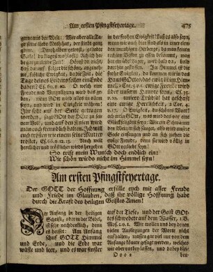 475-490, Am ersten Heil. Pfingstfeyertage