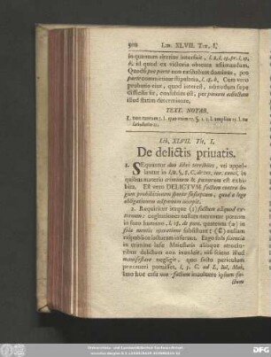 Tit. I. De delictis privatis.