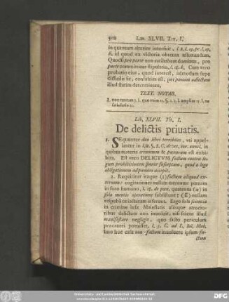 Tit. I. De delictis privatis.