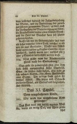 Das XI. Capitel. Vom neugebohrnen Kinde.