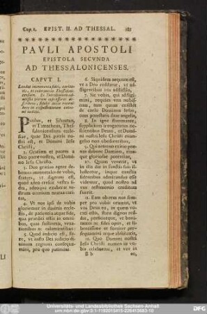 Pauli Apostoli Epistola Secunda Ad Thessalonicenses.