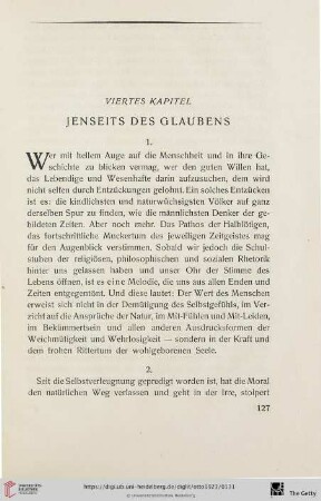 Viertes Kapitel: Jenseits des Glaubens