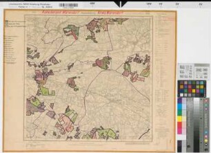 Katasteramt Warendorf  Kreis Warendorf, Meßtischblatt Sassenberg 4014, Farbige Einzeichnung mit Namensliste