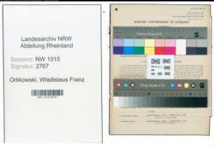 Entnazifizierung Wladislaus Franz Von Orlikowski , geb. 30.09.1886 (Arbeiter)