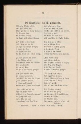 De Ellervatter un sin Enkelkind (Gedicht)