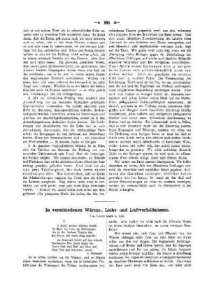 In verschiedenen Wärme-, Licht- und Luftverhältnissen