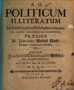 Politicum illiteratum