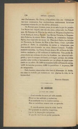 De regreso : (A Julio del Casal)