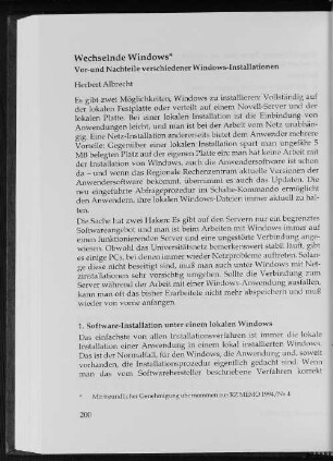 Wechselnde Windows : Vor- und Nachteile verschiedener Windows-Installationen