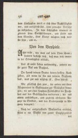 Von dem Beyspiele