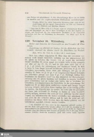 504. 1598, November 10. Wittenberg