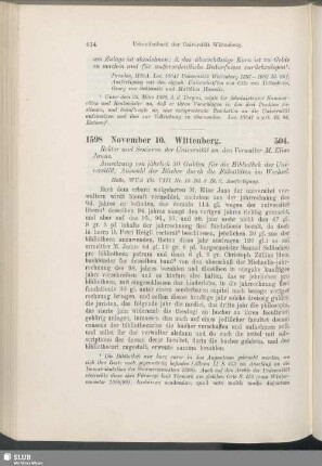 504. 1598, November 10. Wittenberg
