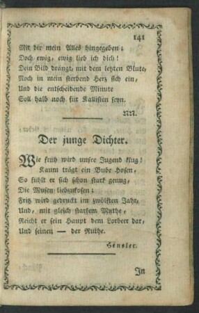 Der junge Dichter.