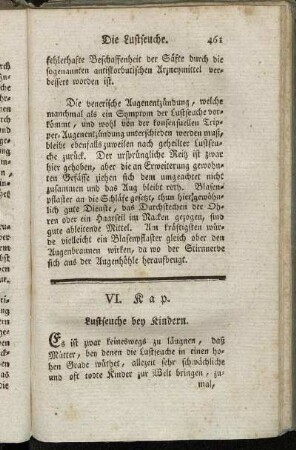 VI. Kap. Lustseuche bey Kindern.