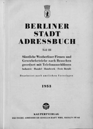 1953,3: Branchen-Adressbuch