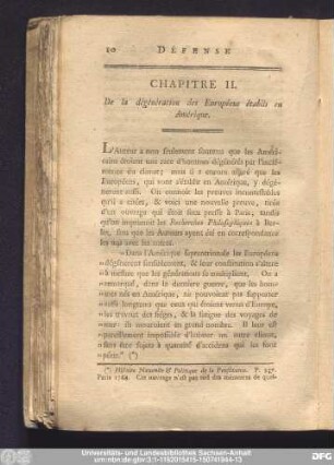 Chapitre II. De la dégénération des Européens établis en Amérique.