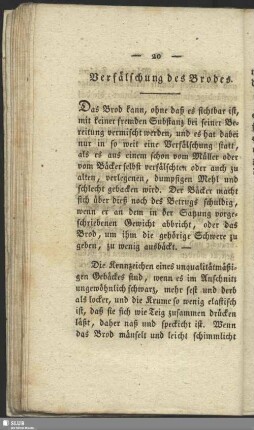 Verfälschung des Brodes