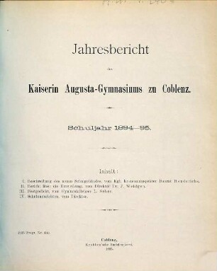 Bericht über die Einweihung des neuen Schulgebäudes