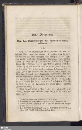 Erste Abtheilung. Von den Erscheinungen des thierischen Magnetismus