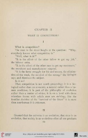 Chapter II: What is competition?