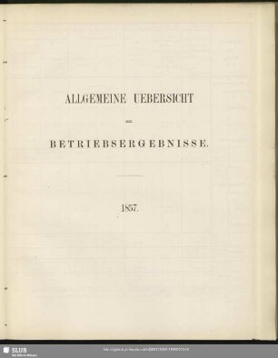 Allgemeine Uebersicht der Betriebsergebnisse : 1857