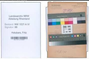 Entnazifizierung Fritz Holubars , geb. 15.10.1895 ()
