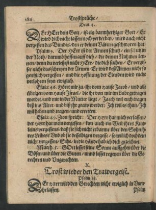 X. Trost wieder den Trawergeist.