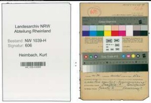 Entnazifizierung Kurt Heimbach , geb. 06.04.1909 (Angestellter)