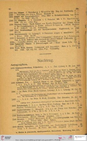 Nachtrag (Nr. 2302 - 2312)
