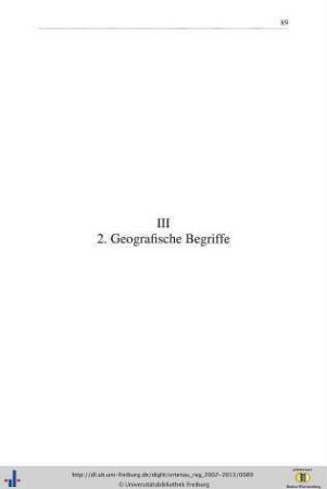 2. Geografische Begriffe.